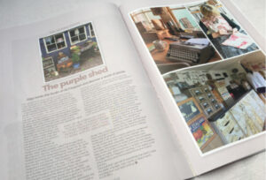 Embroidery magazine article about Ali Ferguson's studio
